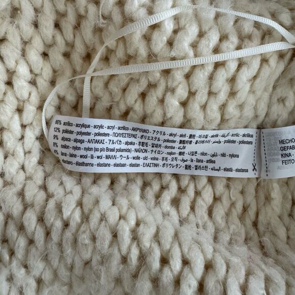 Zara Extra Long Knit Poncho Sweater in Cream Size Medium - Picture 10 of 10